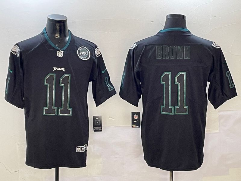 Men Philadelphia Eagles #11 Brown Black Classic 2025 Nike Limited NFL Jersey style 4